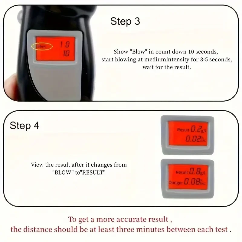 Portable Digital Breathalyzer - Battery-Free BAC Tester