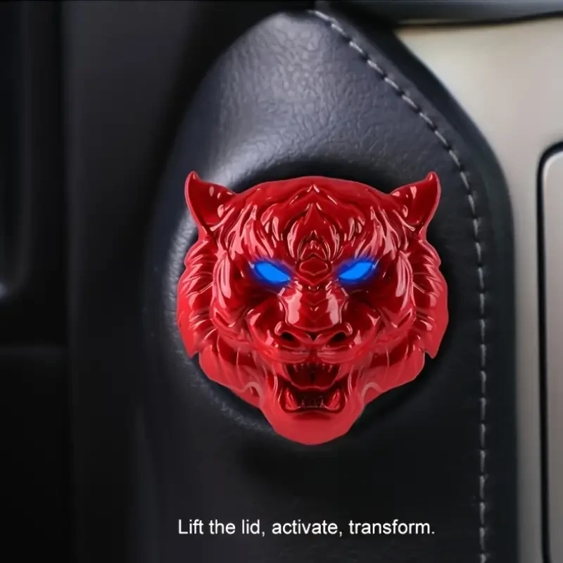 Tiger Head Car Engine Start Button Cover