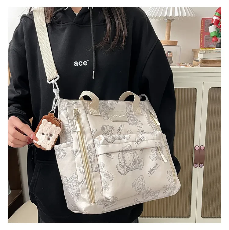 Large Capacity Multi-Pocket Crossbody Tote Bag