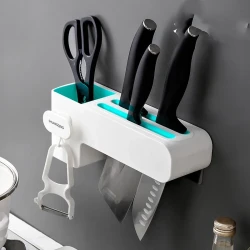 White kitchen knife rack