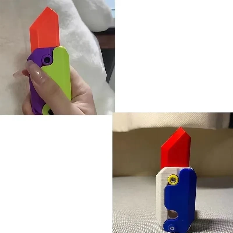 3D Printing Gravity Cub Jumping Small Radish Knife Mini Model Student Prize Pendant Decompression Toy For Children Gift