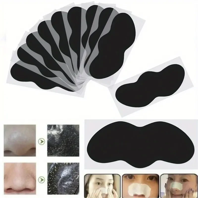 10pcs Activated Charcoal Nose Strips - Deep Cleansing & Blackhead Removal