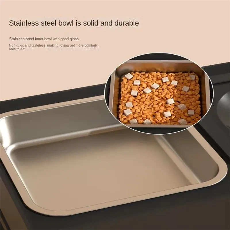 Dog Double Bowls Stainless Stand Adjustable Height Pets Feeding Dish Bowl Big Dog Elevated Food Water Feeders For Dogs Pet Products