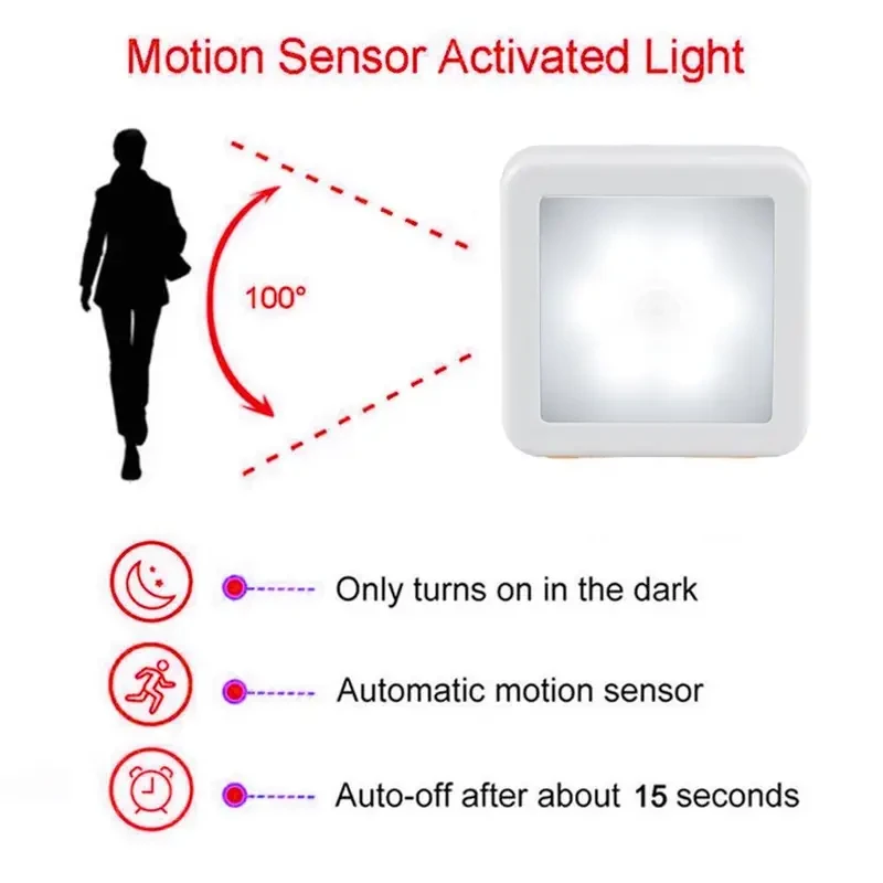 LED Motion Sensor Night Light - Warm & White Light