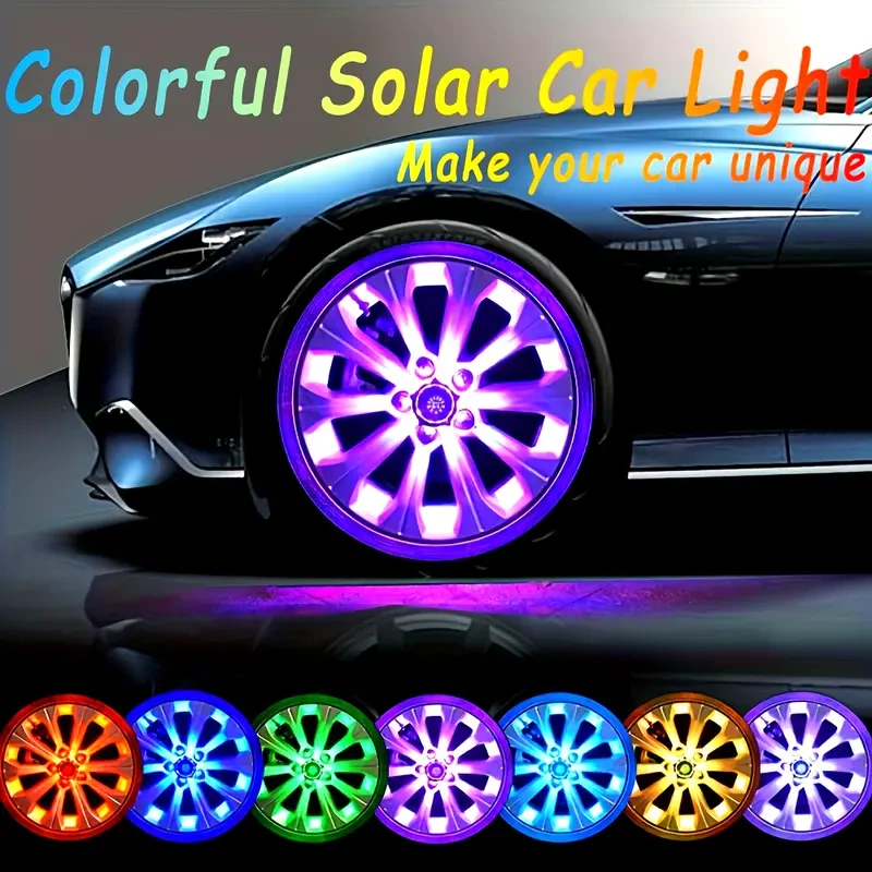 Solar Car Wheel LED Ambient Light  Dazzling Colors