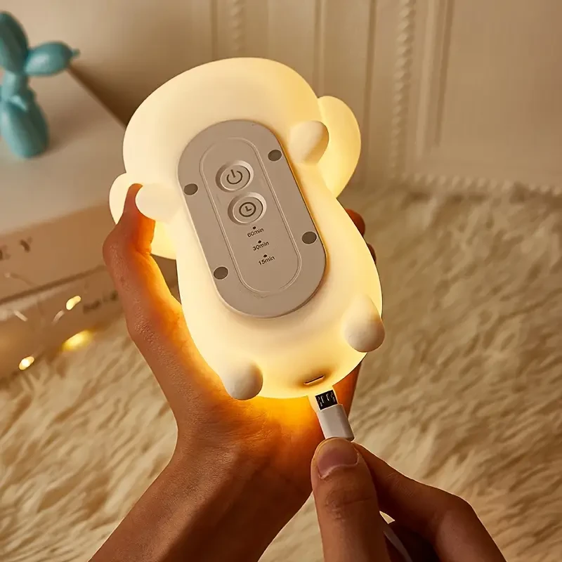 Cute Puppy Silicone Night Light - Tap to Light Up