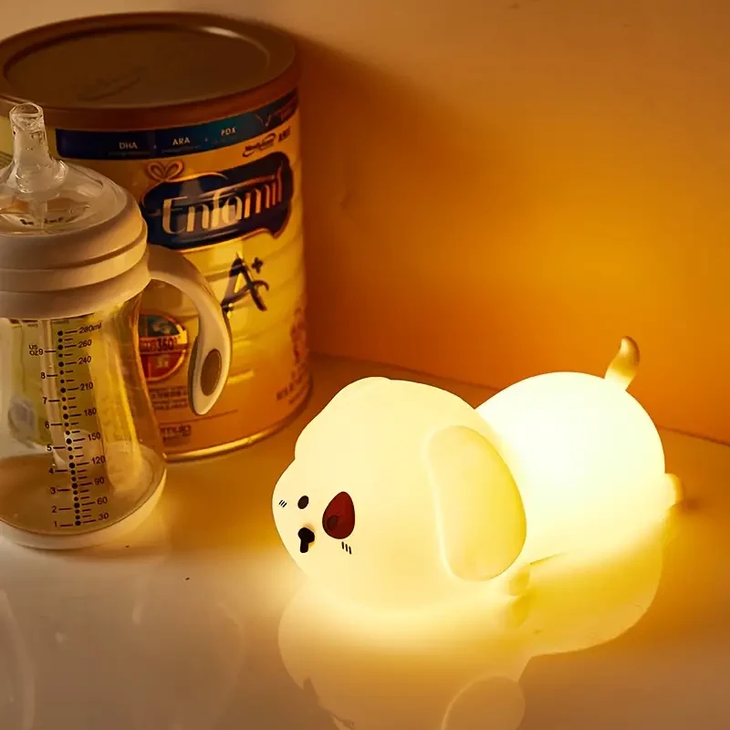 Cute Puppy Silicone Night Light - Tap to Light Up