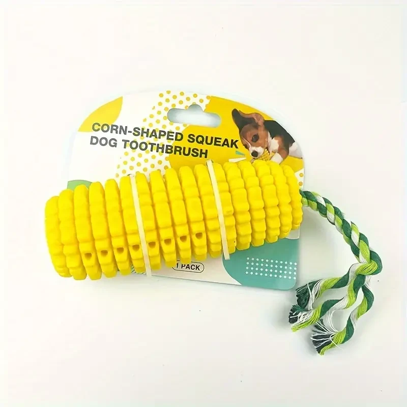 Dog Chew Toys for Aggressive Chewers - Tough Durable Squeaky Interactive Corn Stick Toy for Small and Large Breeds