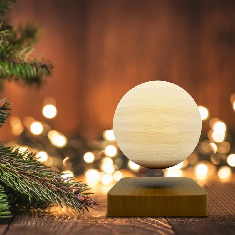 Floating Jupiter LED Table Lamp - Levitate & Rotate Night Light with Touch Control
