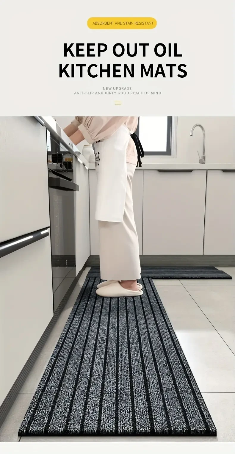 Kitchen Carpet Non-slip Kitchen Area Floor Mat Oil Resistant,