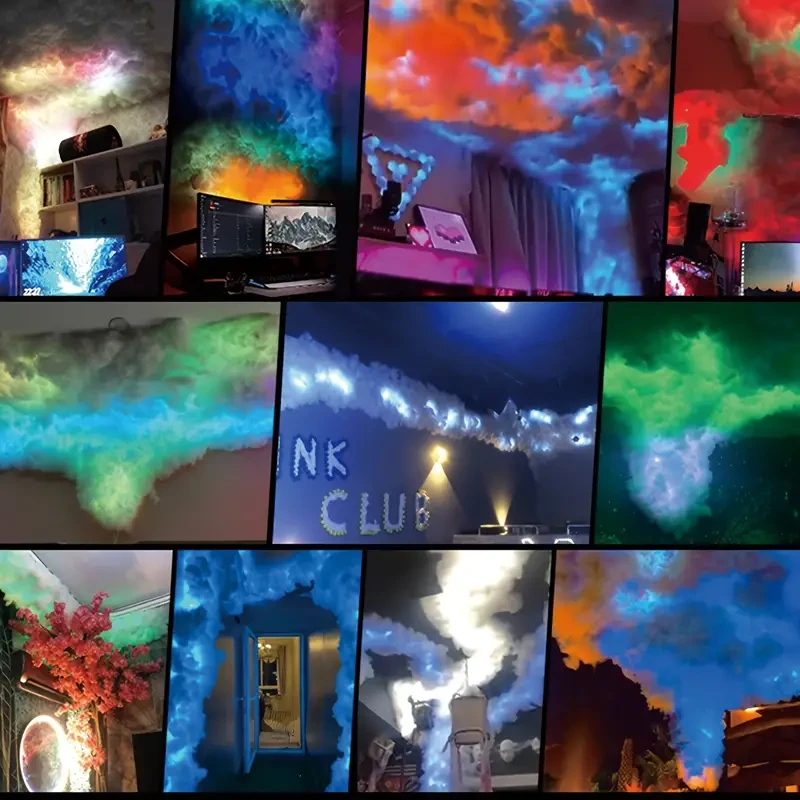 3D Thunder Cloud LED Light - 4.88m Colorful Atmosphere Night Light