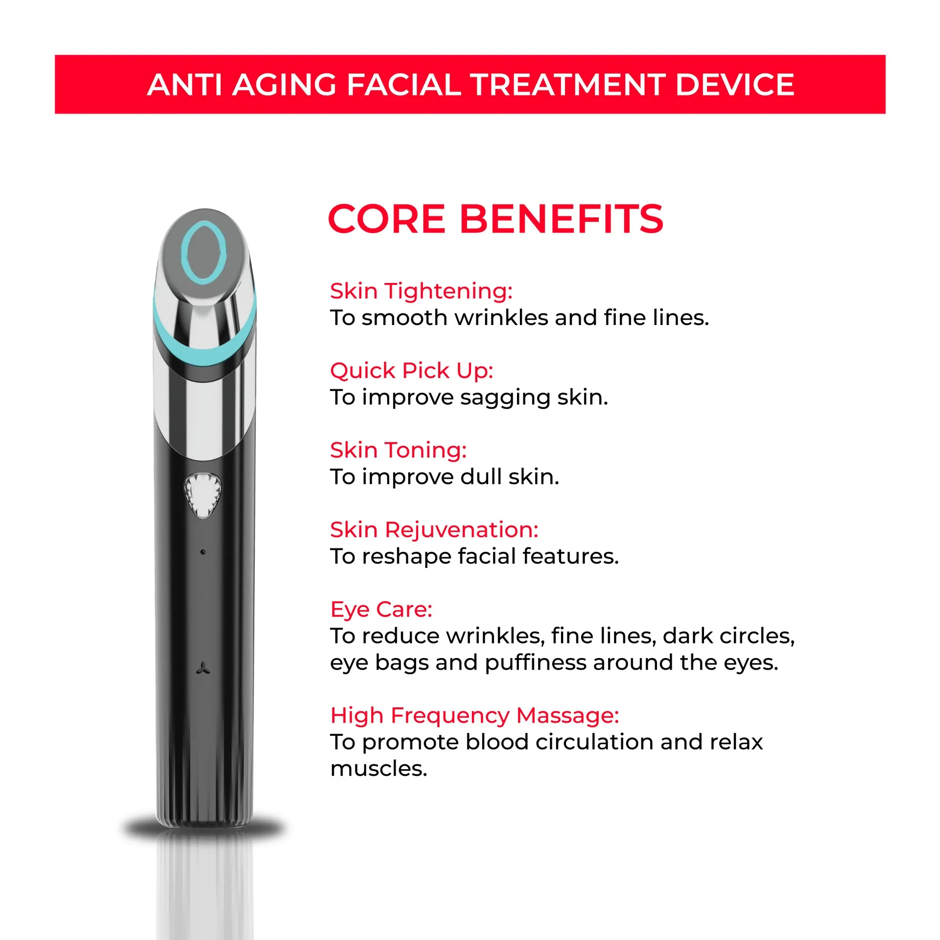 EMS Skin Rejuvenation Device with Microcurrent for Pore Tightening and Skin Firming