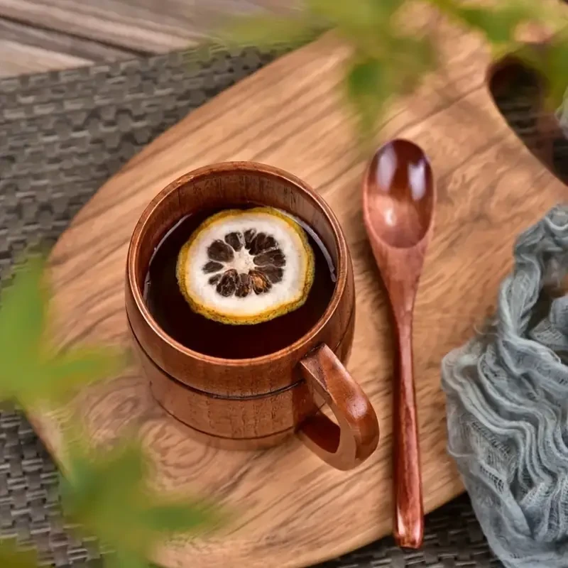 2-Piece Jujube Wood Coffee Mugs Set