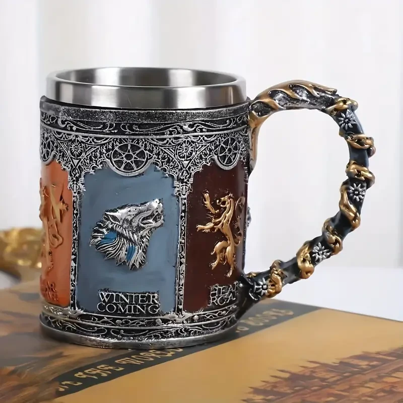 Skull & Palm Stainless Steel Beer Mug