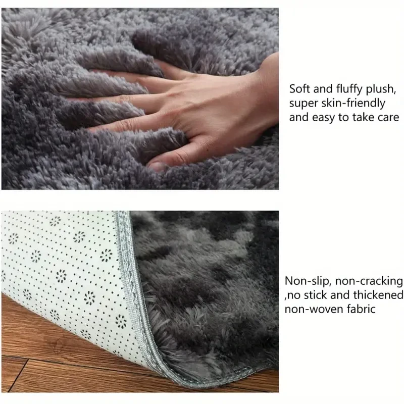 1pc Soft Plush Tie-Dyed Shaggy Rug