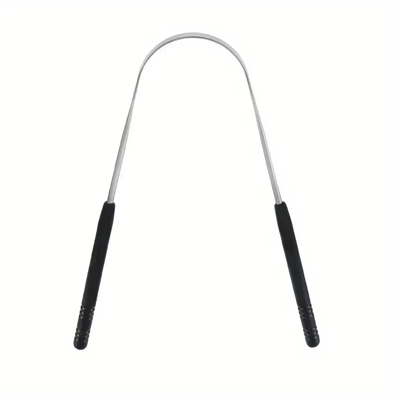 Reusable Stainless Steel Tongue Scraper - Comfort Grip Oral Care Tool
