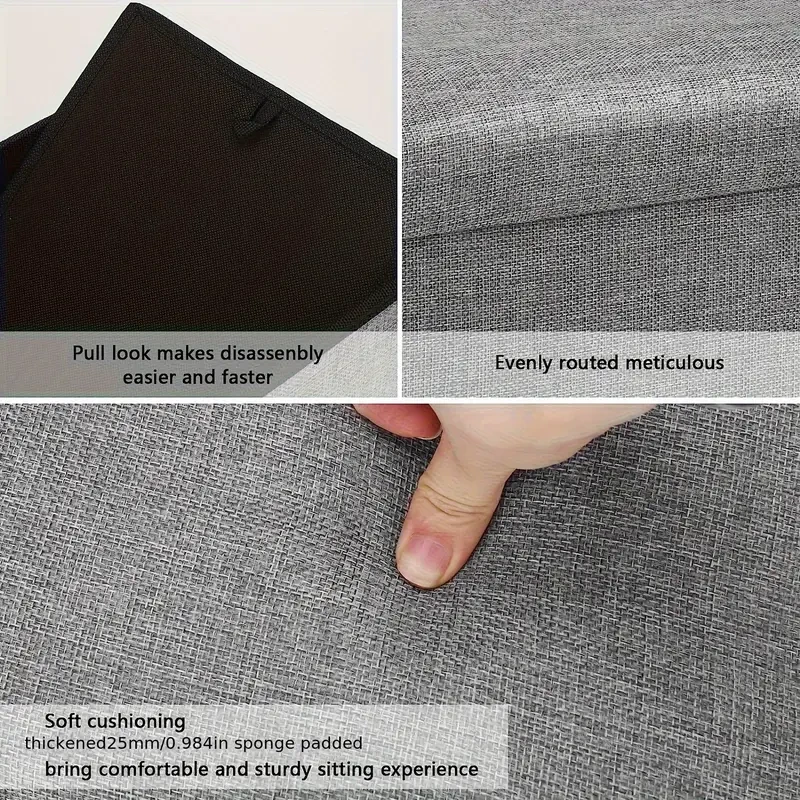 Foldable Storage Ottoman Foot Rest, Grey