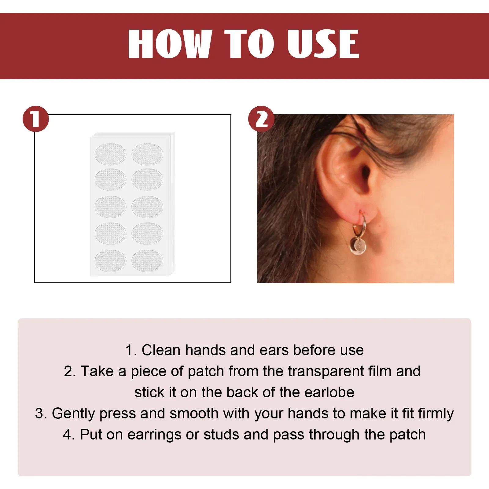 Invisible Earlobe Support Protection Patch