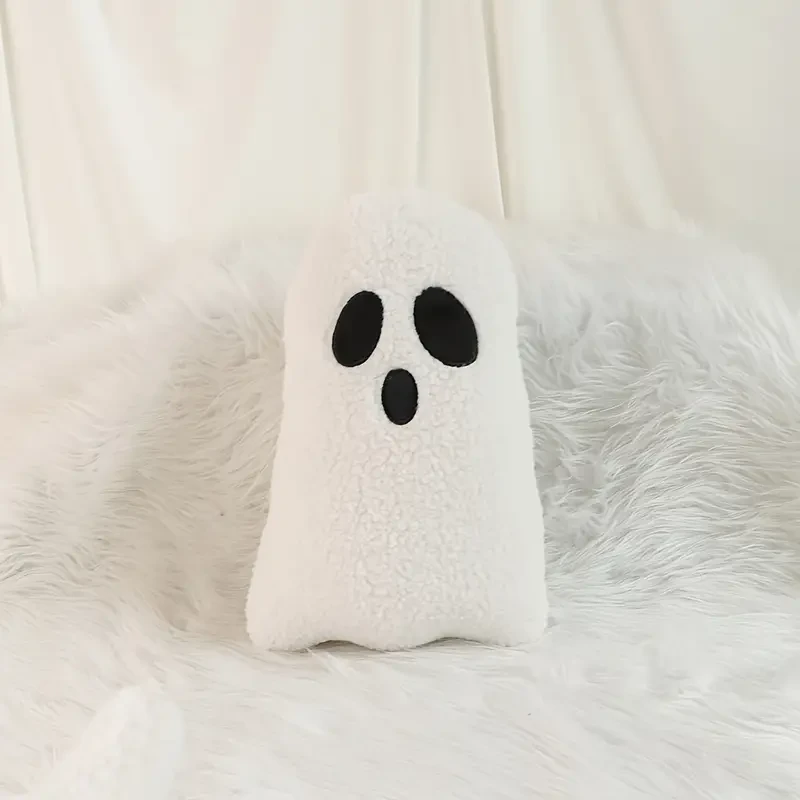 Festive Halloween Throw Pillow: Soft Ghost Decorative Pillow -