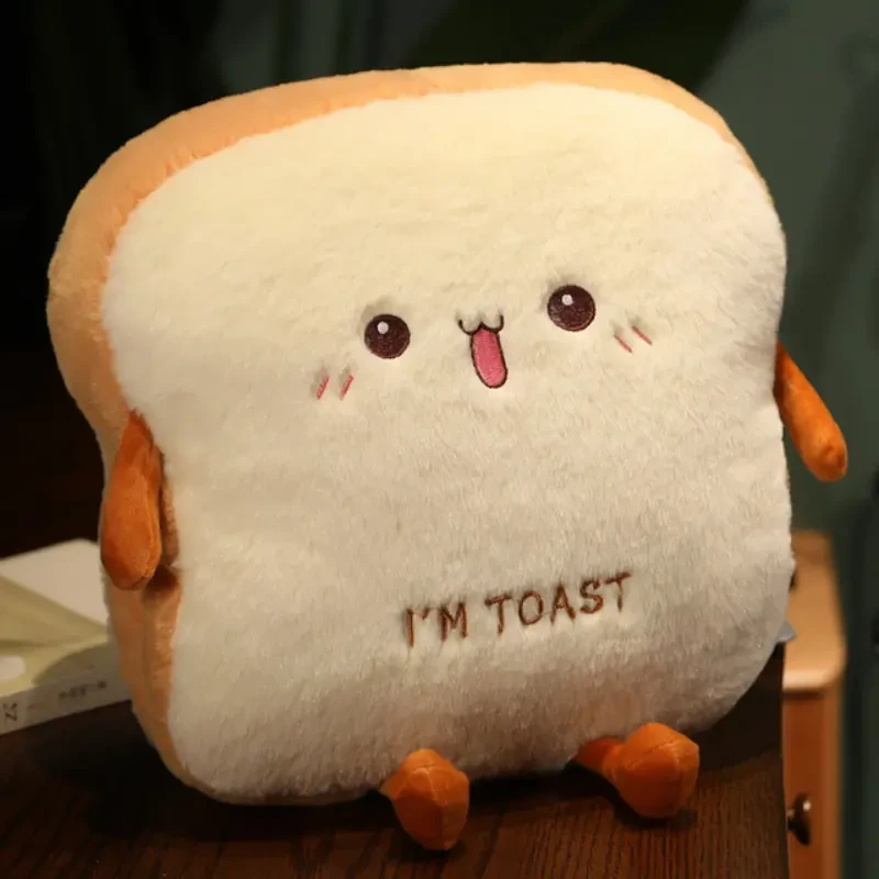 16"/40cm Plush Bread Pillow Cute Simulation Food Toast Soft Doll Warm Hand Pillow Cushion