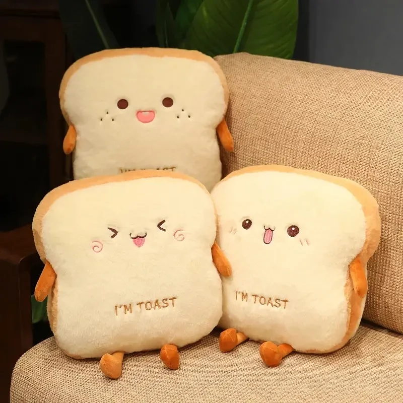 16"/40cm Plush Bread Pillow Cute Simulation Food Toast Soft Doll Warm Hand Pillow Cushion