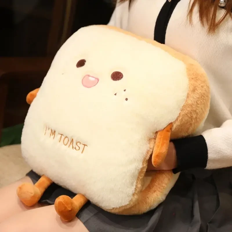 16"/40cm Plush Bread Pillow Cute Simulation Food Toast Soft Doll Warm Hand Pillow Cushion