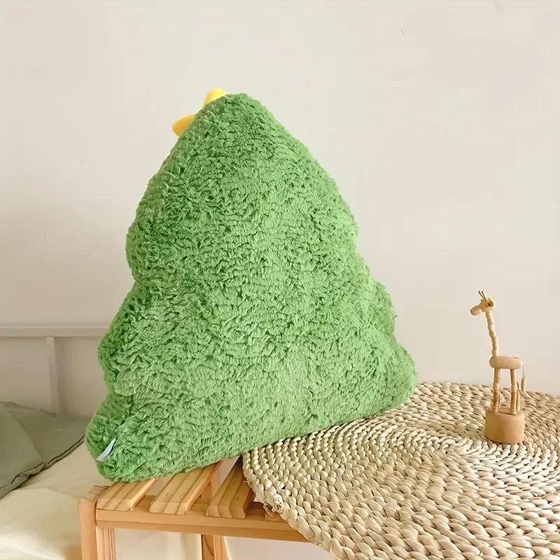 Christmas Tree Plush Throw Pillow 50.04cm - Festive Polyester Decorative Cushion for Holiday Season