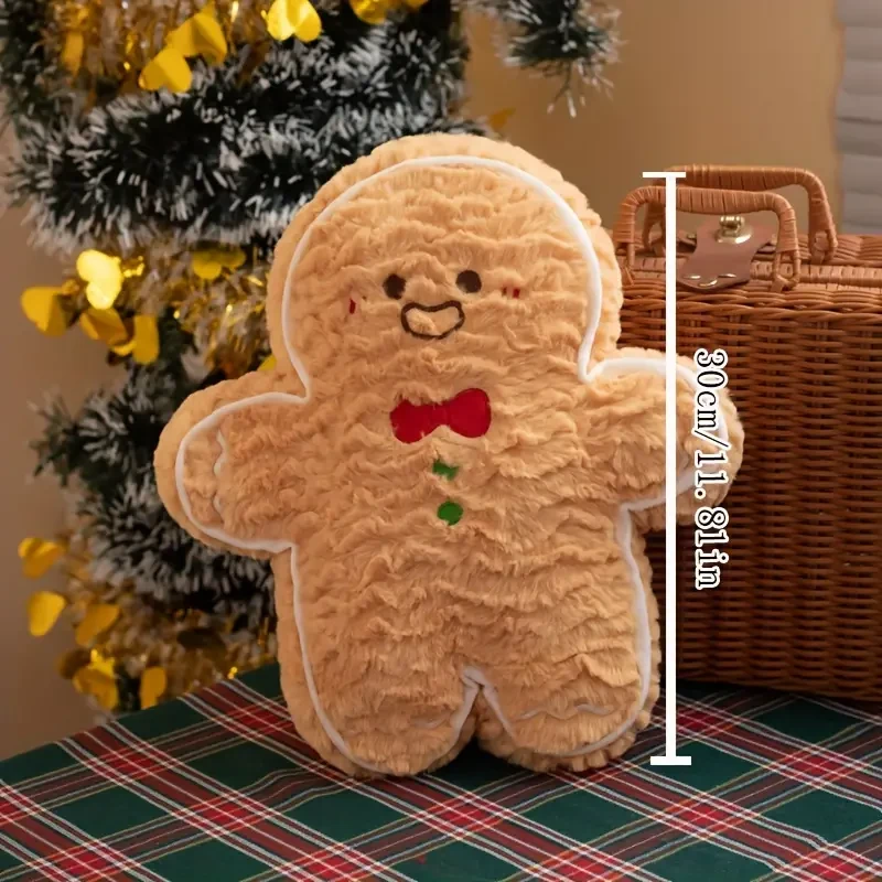 Gingerbread Christmas Tree Plush Throw Pillow
