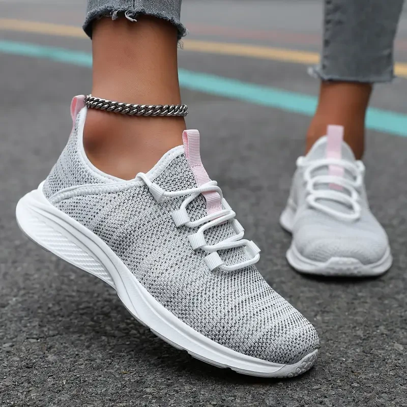 Women's Flying Woven Breathable Lace-up Casual Running Shoes