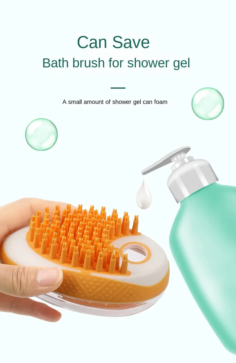 Dog Cat Bath Brush 2-in-1