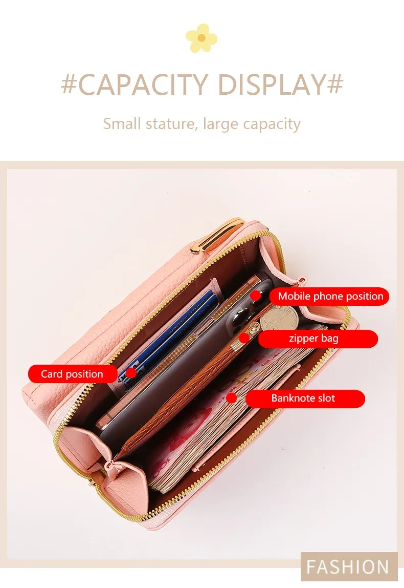 Flower Embroidery Phone Bag With Lock Buckle Outdoor Long Wallet Fashion Shoulder And Crossbody Bags