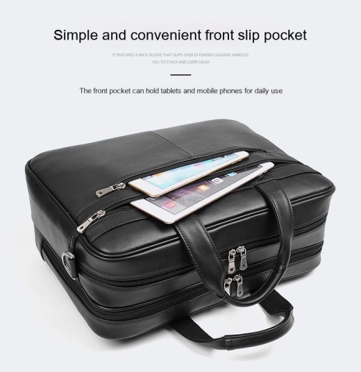 Leather Handbag Briefcase Napa Leather Comfortable Texture Men's Real-Leather Bag