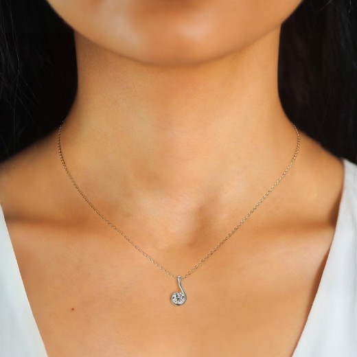 6-word Moissanite Necklace Women's High-grade All-match 925 Silver