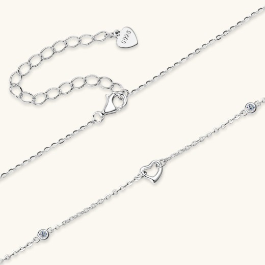 Heart-shaped Diamond Necklace Heart-shaped Pendant Clavicle Chain
