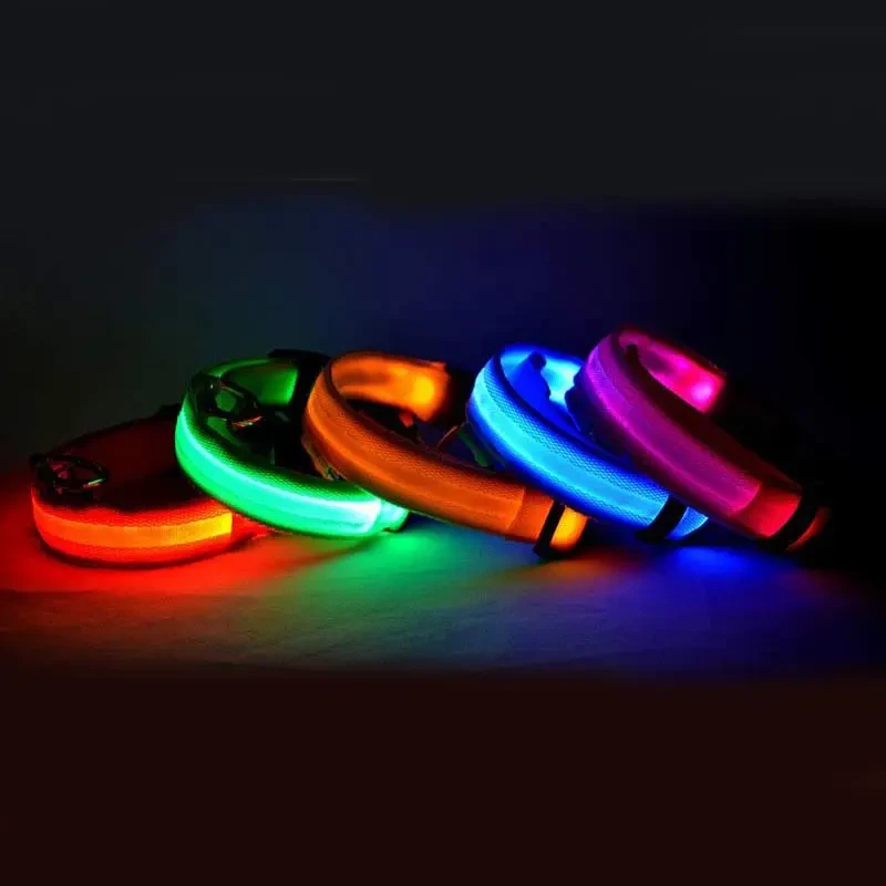 Nylon LED Luminous Pet Collar: Safety & Style for Night Walks