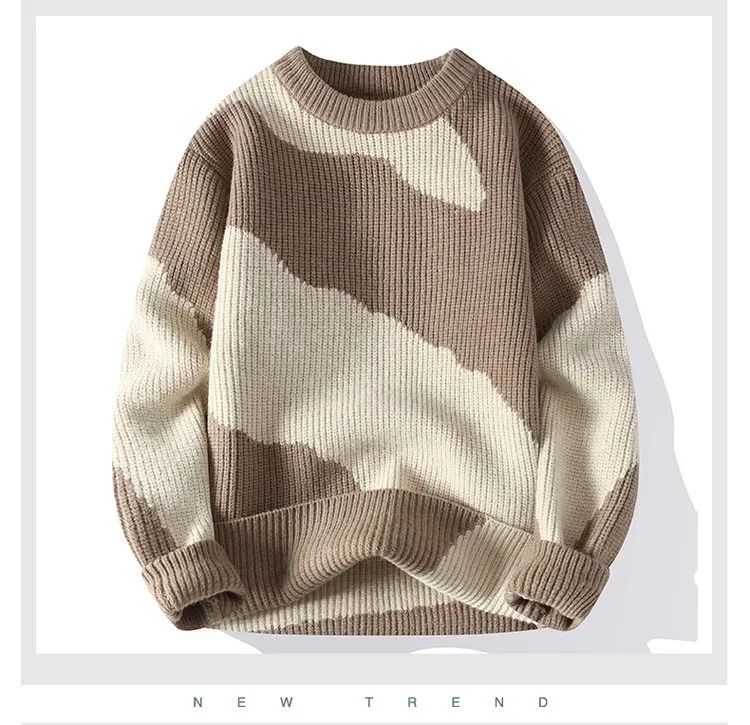 Autumn Youth Student Contrast Color Sweater Knitwear