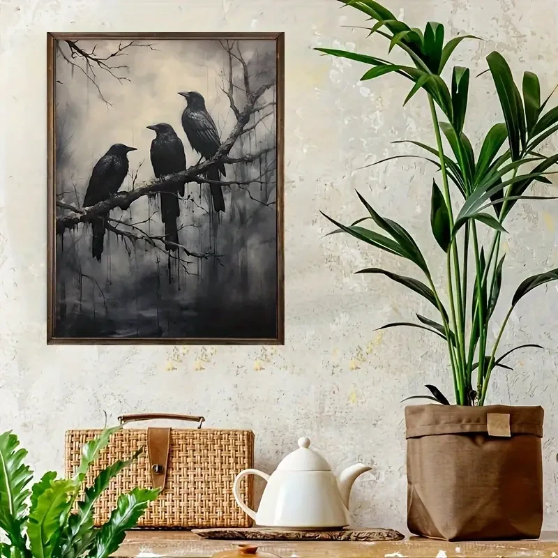 12x16 Inch Dark Aesthetic Raven Art Print