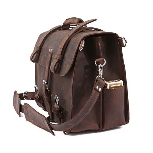 Retro Crazy Horse Leather Men's Traveling Bag