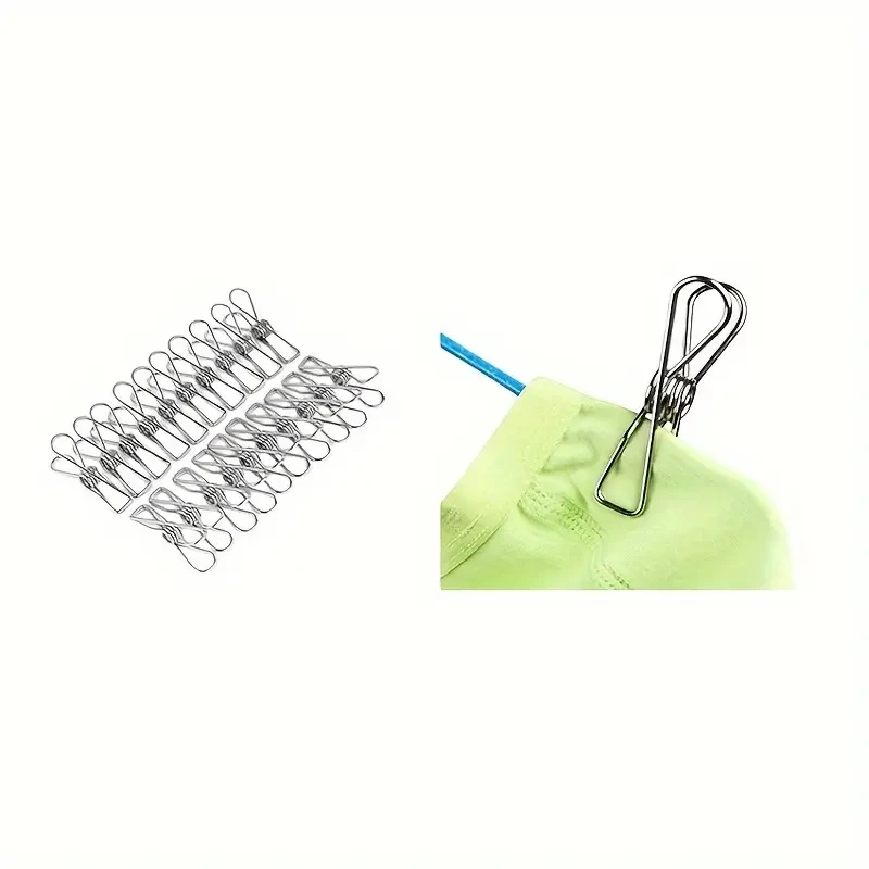 60-Pack Heavy Duty Stainless Steel Wire Clothespins