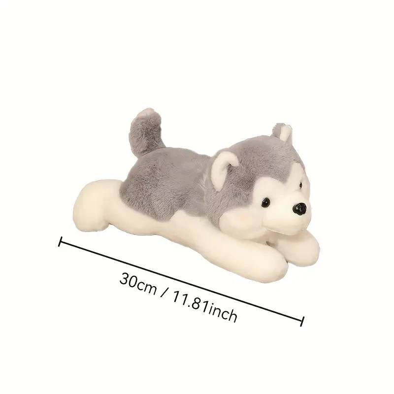 Cuddly Gray Husky Plush Toy