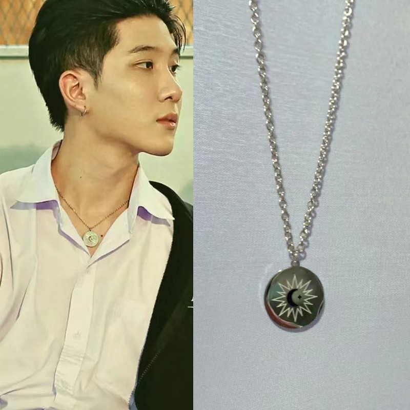 Moon Star Circular Pendant Necklace