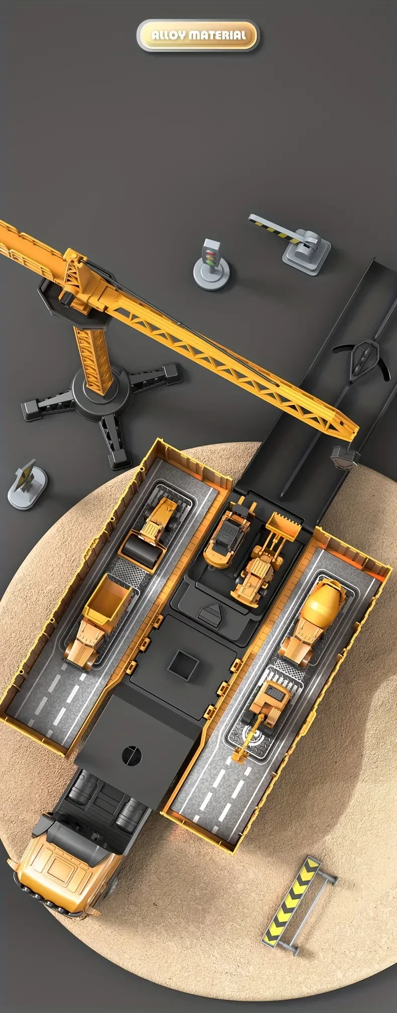 Kids Alloy Construction Toy Set - Manual Skid Steers with Weather-Resistant Features, Removable Heavy-Duty Truck and Container, Ideal for Boys Aged 3-6 Years - Educational Play Vehicles for Christmas and New Year Gifts Without Battery