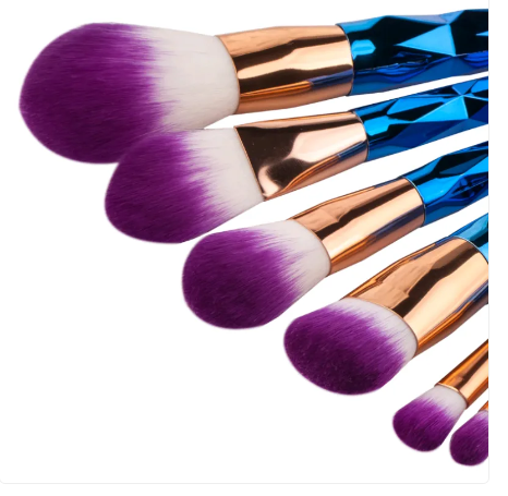 7 Makeup Brushes Set - Diamond Design Foundation & Makeup Tools