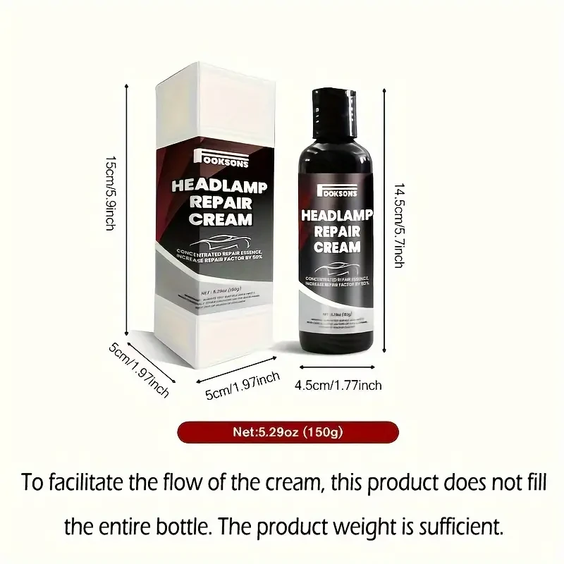 5.29oz Car Headlight Restoration Kit - Crystal Clear Coating for Oxidation, Yellowing & Scratch Repair