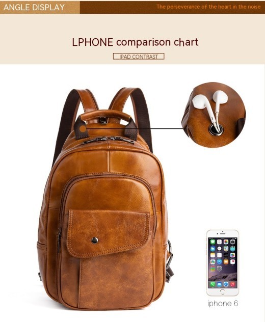 Travel Multifunctional Men's First Layer Cowhide Bag