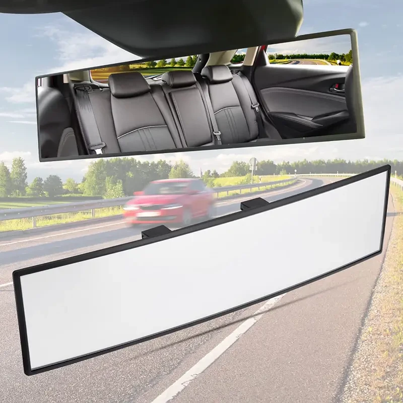 11.81 Inch Panoramic Convex Rear View Mirror - Anti-Glare Wide Angle