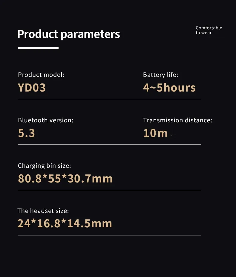 YD03 Wireless Bluetooth Headset