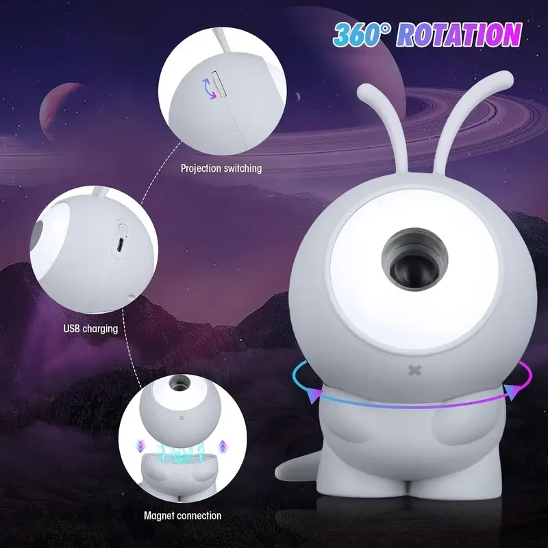 Enchanting Monster Galaxy Projector Lamp - 360 Rotating Astral Display