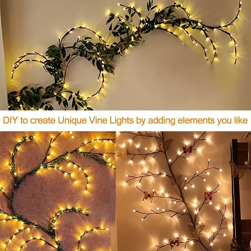 LED Willow Vine Lights - 1.8m Artificial Tree Branches for Room Decor