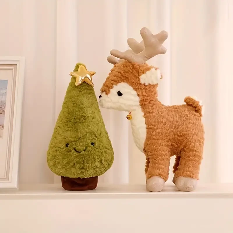 Cute Elk Plush Doll, Fawn Plush Doll, Christmas Little Reindeer Doll,